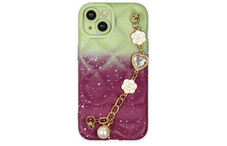 Newface iPhone 13 Kılıf Mozart Elcekli Silikon - Mürdüm