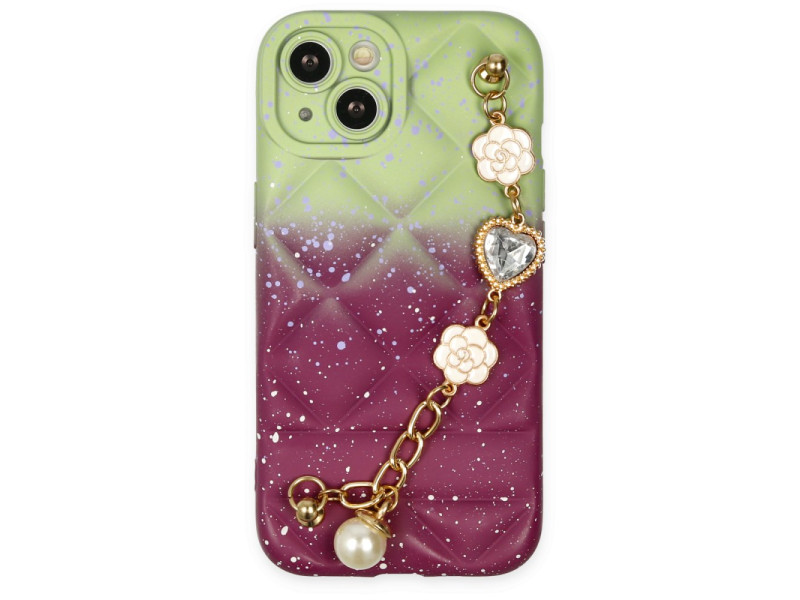 Newface iPhone 13 Kılıf Mozart Elcekli Silikon - Mürdüm
