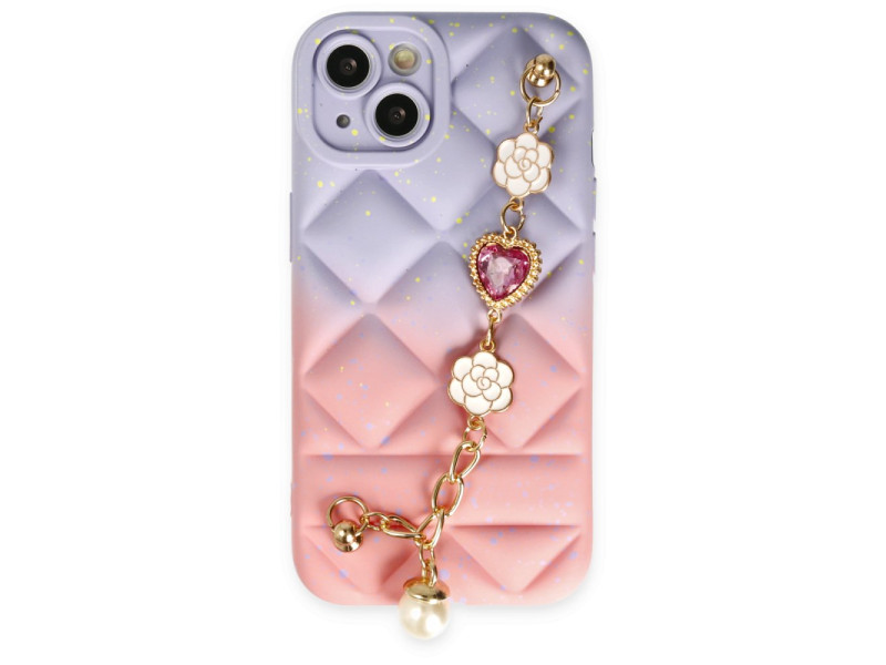 Newface iPhone 13 Kılıf Mozart Elcekli Silikon - Pembe