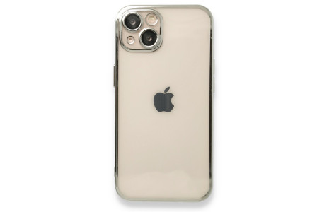 Newface iPhone 14 Plus Kılıf Razer Lensli Silikon - Gümüş
