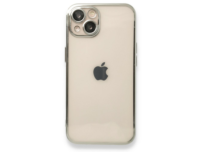 Newface iPhone 14 Plus Kılıf Razer Lensli Silikon - Gümüş