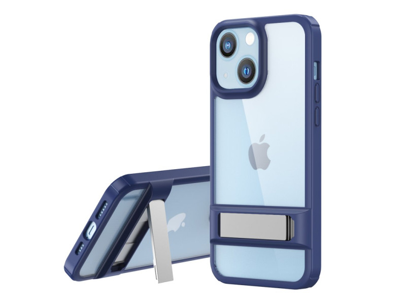 Newface iPhone 13 Kılıf Rolet Stand Kapak - Lacivert