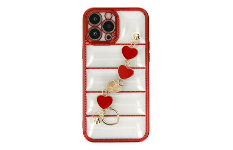 Newface iPhone 13 Pro Kılıf Berlin Elcekli Silikon - Kırmızı