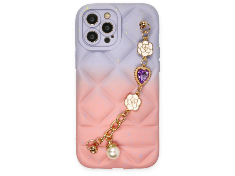 Newface iPhone 13 Pro Kılıf Mozart Elcekli Silikon - Pembe