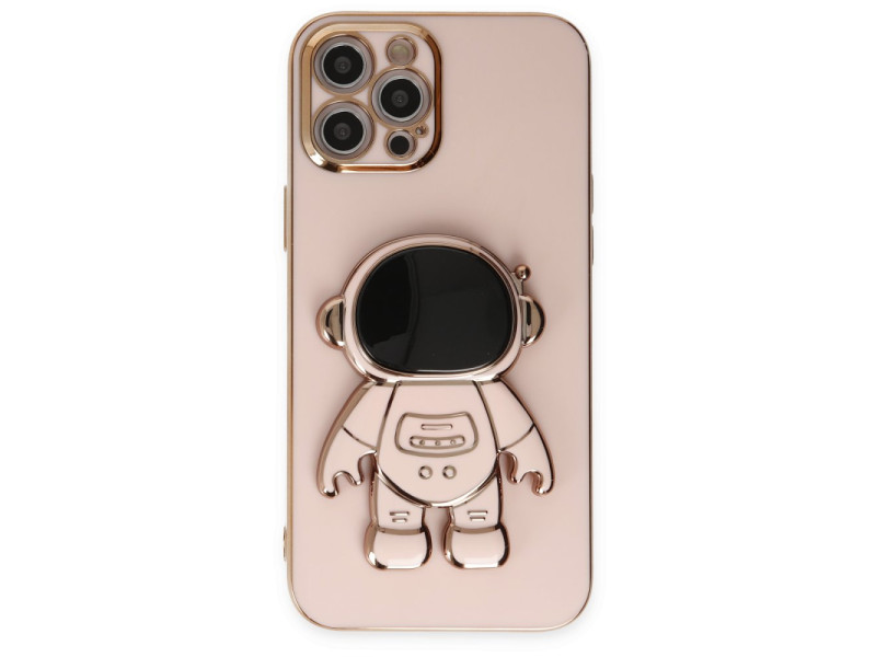 Newface iPhone 13 Pro Max Kılıf Aston Stand Silikon - Pembe
