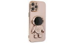 Newface iPhone 13 Pro Max Kılıf Aston Stand Silikon - Pembe