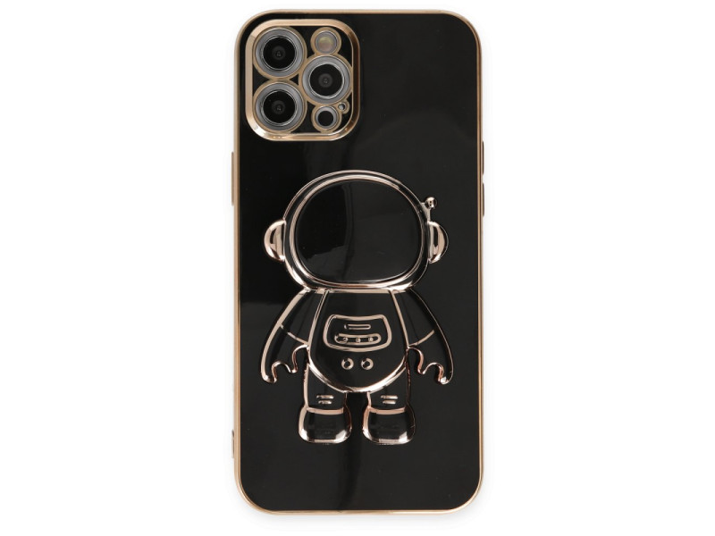 Newface iPhone 13 Pro Max Kılıf Aston Stand Silikon - Siyah