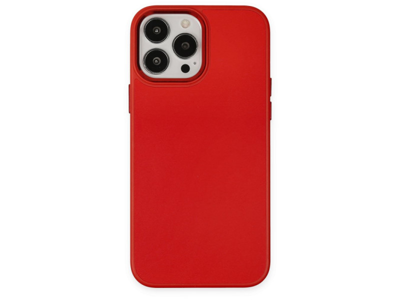 Newface iPhone 13 Pro Max Kılıf Asya Deri Silikon - Kırmızı
