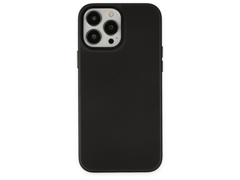 Newface iPhone 13 Pro Max Kılıf Asya Deri Silikon - Siyah