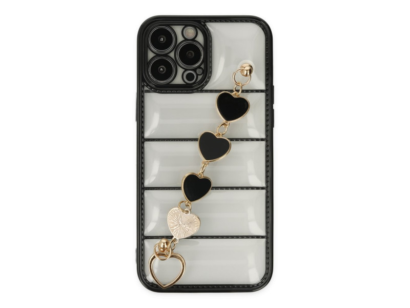 Newface iPhone 13 Pro Max Kılıf Berlin Elcekli Silikon - Siyah