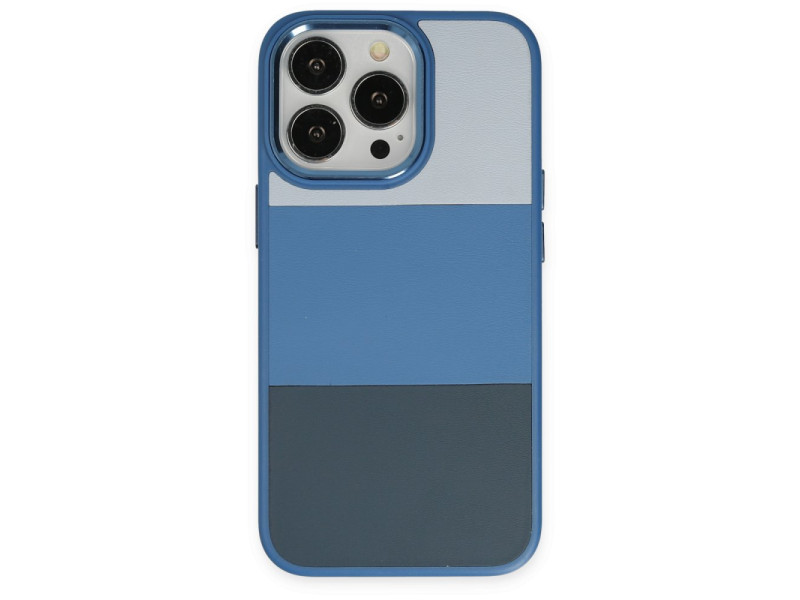 Newface iPhone 13 Pro Max Kılıf King Kapak - Açık Mavi-Lacivert