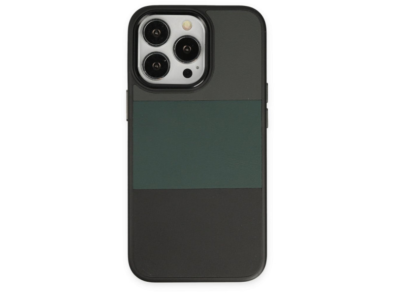 Newface iPhone 13 Pro Max Kılıf King Kapak - Gri-Siyah