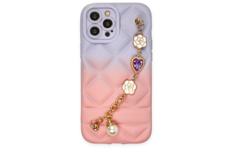 Newface iPhone 13 Pro Max Kılıf Mozart Elcekli Silikon - Pembe