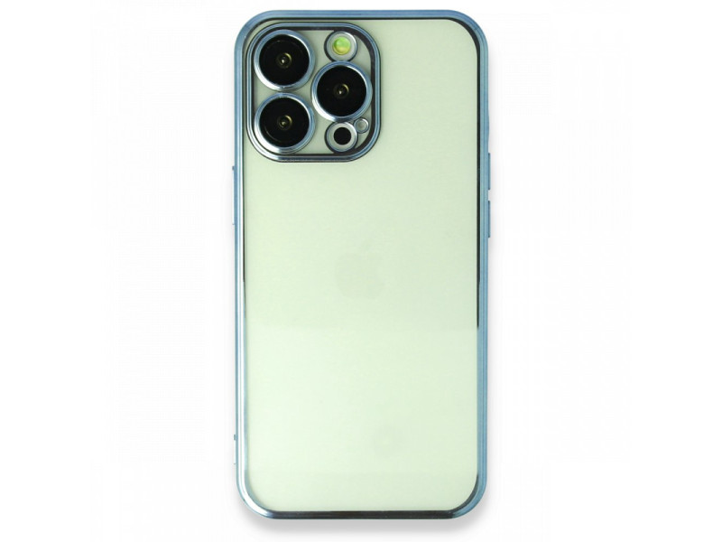 Newface iPhone 14 Pro Kılıf Razer Lensli Silikon - Açık Mavi