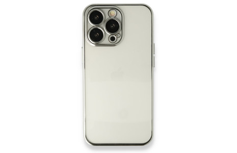 Newface iPhone 14 Pro Max Kılıf Razer Lensli Silikon - Gümüş