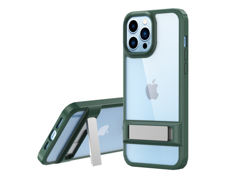Newface iPhone 13 Pro Max Kılıf Rolet Stand Kapak - Yeşil