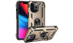 Newface iPhone 14 Pro Kılıf Sofya Yüzüklü Silikon Kapak - Gold