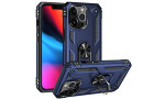 Newface iPhone 14 Pro Kılıf Sofya Yüzüklü Silikon Kapak - Lacivert