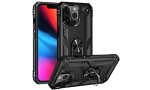 Newface iPhone 14 Pro Kılıf Sofya Yüzüklü Silikon Kapak - Siyah