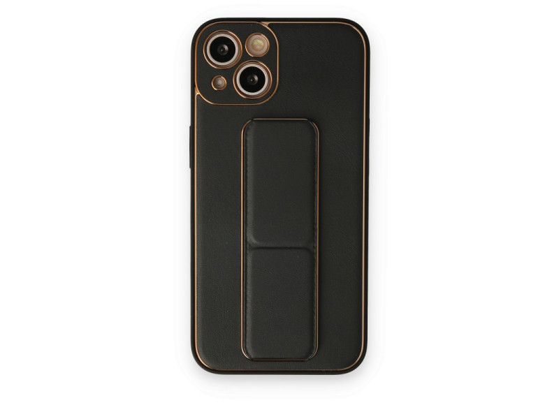 Newface iPhone 14 Kılıf Coco Deri Standlı Kapak - Siyah