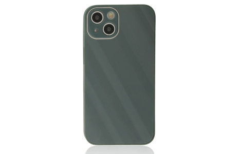 Newface iPhone 14 Kılıf Glass Kapak - Koyu Yeşil