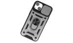 Newface iPhone 14 Kılıf Pars Lens Yüzüklü Silikon - Gümüş