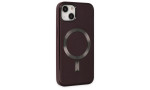 Newface iPhone 14 Plus Kılıf Coco Deri Magneticsafe Silikon - Bordo