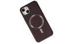 Newface iPhone 14 Plus Kılıf Coco Deri Magneticsafe Silikon - Bordo