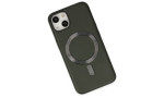 Newface iPhone 14 Plus Kılıf Coco Deri Magneticsafe Silikon - Haki Yeşil