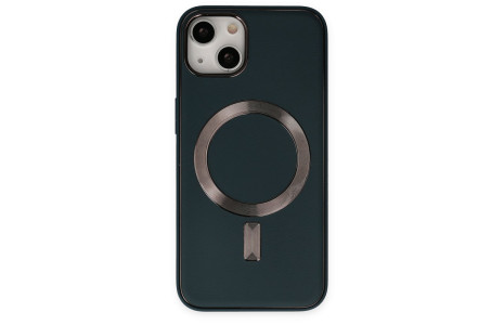 Newface iPhone 14 Plus Kılıf Coco Deri Magneticsafe Silikon - Lacivert