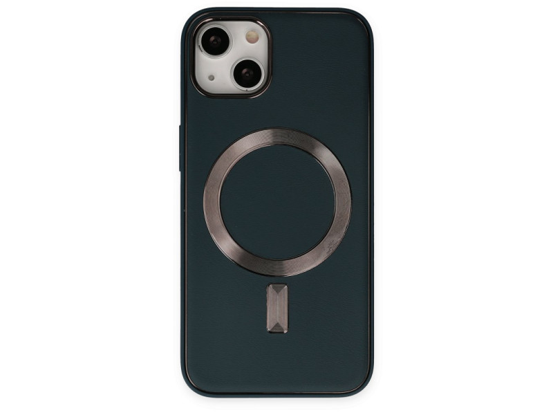 Newface iPhone 14 Plus Kılıf Coco Deri Magneticsafe Silikon - Lacivert