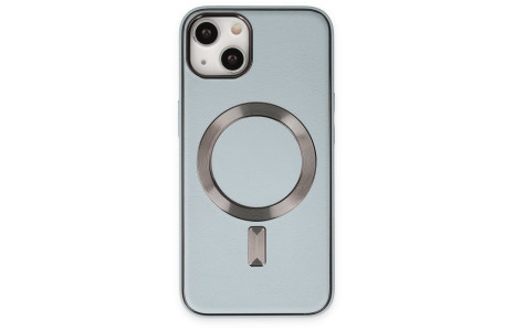 Newface iPhone 14 Plus Kılıf Coco Deri Magneticsafe Silikon - Sierra Blue