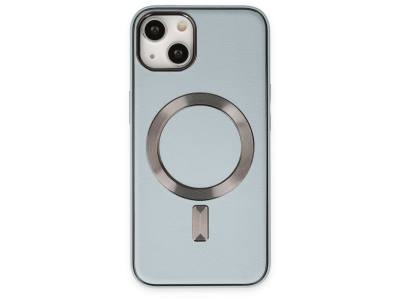 Newface iPhone 14 Plus Kılıf Coco Deri Magneticsafe Silikon - Sierra Blue