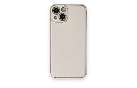 Newface iPhone 14 Plus Kılıf Coco Deri Silikon Kapak - Beyaz