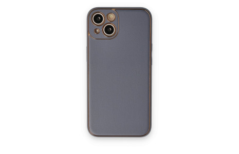 Newface iPhone 14 Plus Kılıf Coco Deri Silikon Kapak - Gri