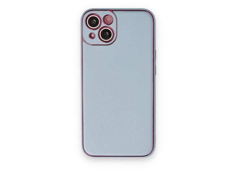 Newface iPhone 14 Plus Kılıf Coco Deri Silikon Kapak - Sky Blue