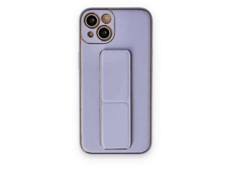 Newface iPhone 14 Plus Kılıf Coco Deri Standlı Kapak - Lila