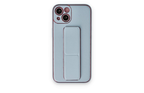 Newface iPhone 14 Plus Kılıf Coco Deri Standlı Kapak - Sky Blue