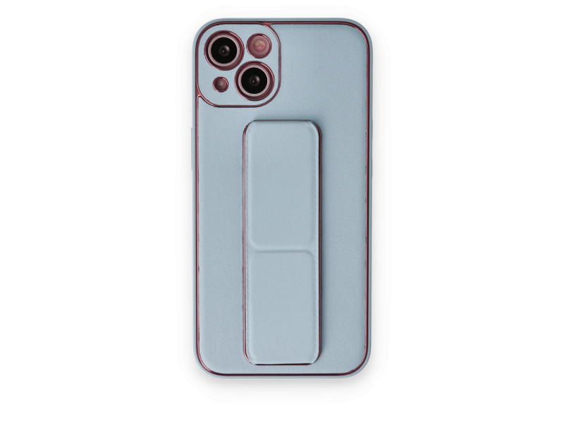 Newface iPhone 14 Plus Kılıf Coco Deri Standlı Kapak - Sky Blue