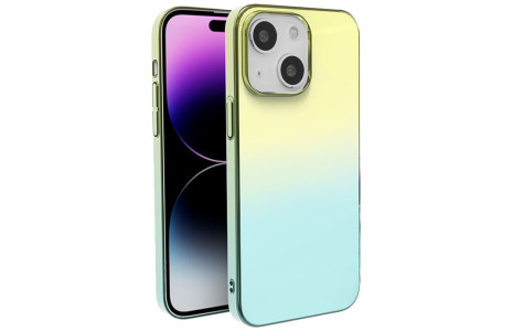 Newface iPhone 14 Plus Kılıf Elektra Pc Kapak - Yeşil-Mavi