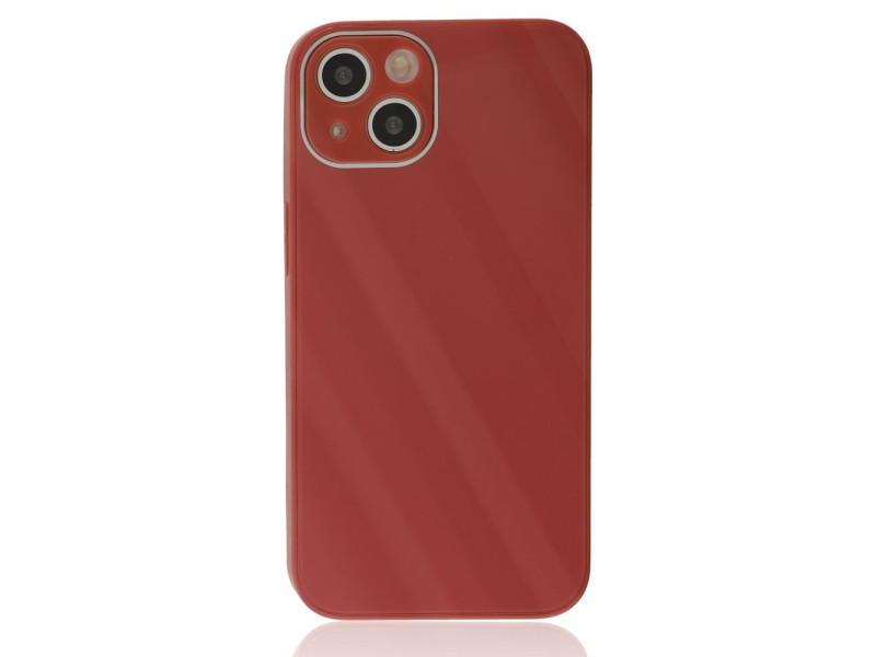 Newface iPhone 14 Plus Kılıf Glass Kapak - Bordo