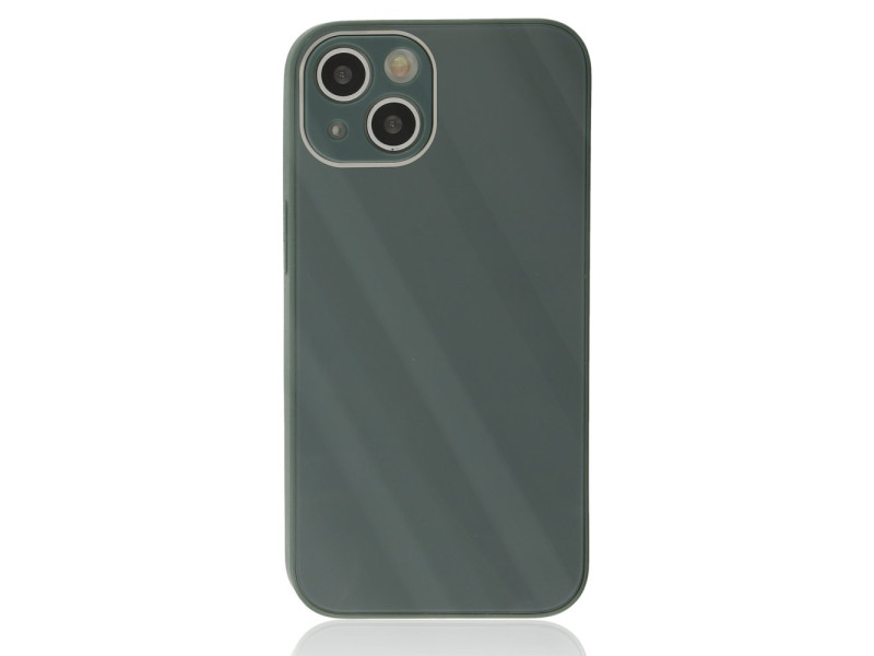 Newface iPhone 14 Plus Kılıf Glass Kapak - Koyu Yeşil