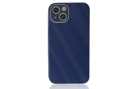 Newface iPhone 14 Plus Kılıf Glass Kapak - Lacivert