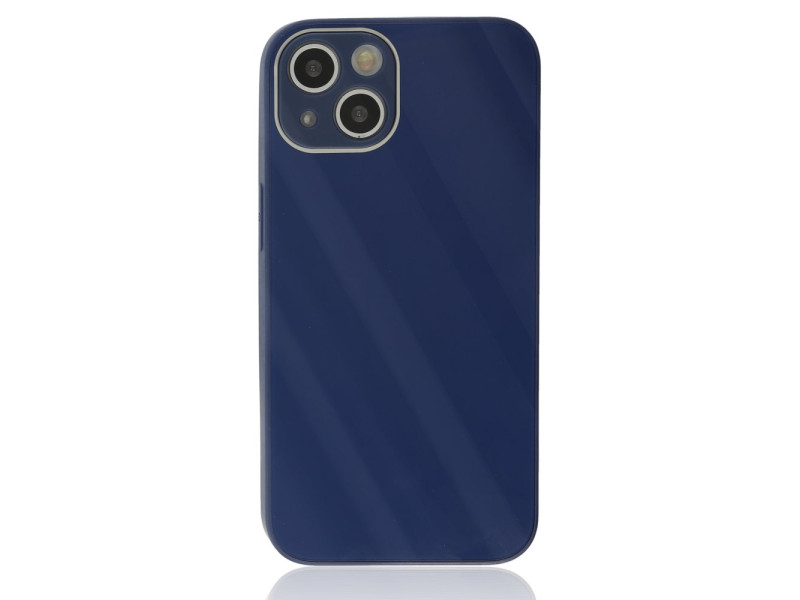 Newface iPhone 14 Plus Kılıf Glass Kapak - Lacivert