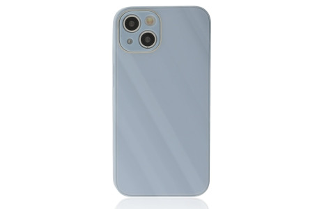 Newface iPhone 14 Plus Kılıf Glass Kapak - Sky Blue