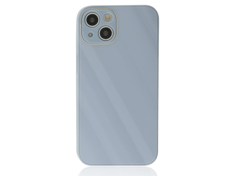 Newface iPhone 14 Plus Kılıf Glass Kapak - Sky Blue