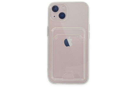 Newface iPhone 14 Plus Kılıf Kart Şeffaf Silikon - Şeffaf