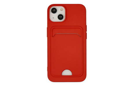 Newface iPhone 14 Plus Kılıf Kelvin Kartvizitli Silikon - Kırmızı