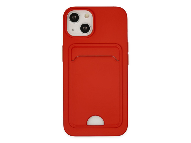 Newface iPhone 14 Plus Kılıf Kelvin Kartvizitli Silikon - Kırmızı