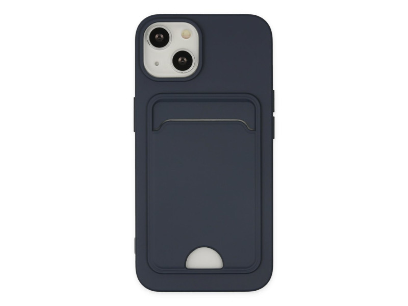 Newface iPhone 14 Plus Kılıf Kelvin Kartvizitli Silikon - Lacivert